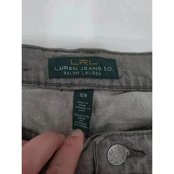 LRL Lauren Jeans Ralph Lauren Women' s Size 16W Grey Wide Leg Jeans - Picture 4 of 5